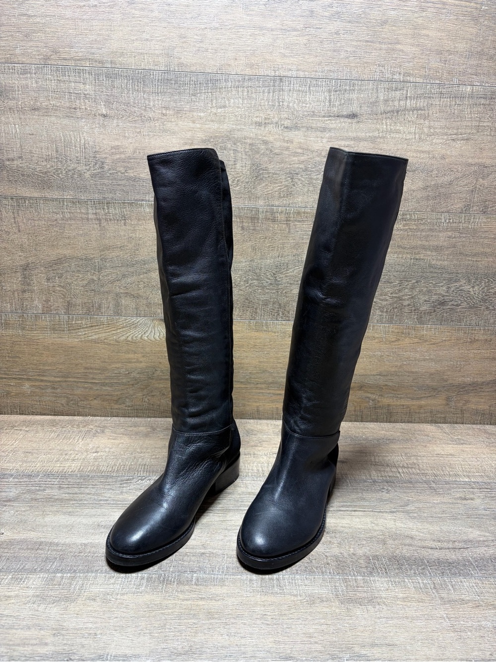 Saks Fifth Avenue Black Over-the-Knee Leather Boots